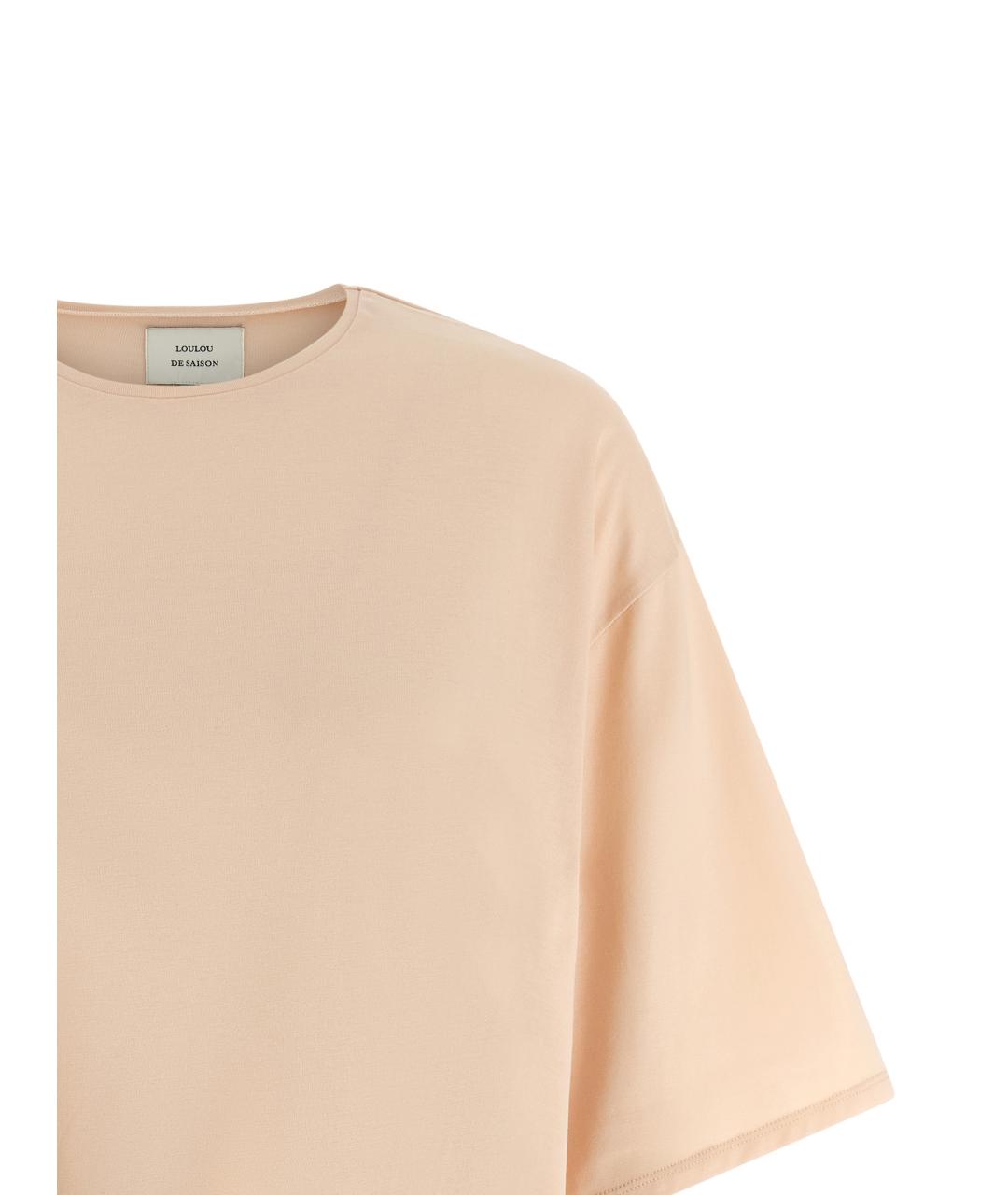 LOULOU STUDIO Розовая хлопковая футболка, фото 3
