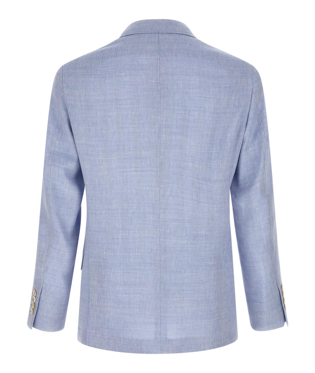 BRUNELLO CUCINELLI Голубой льняной пиджак, фото 2