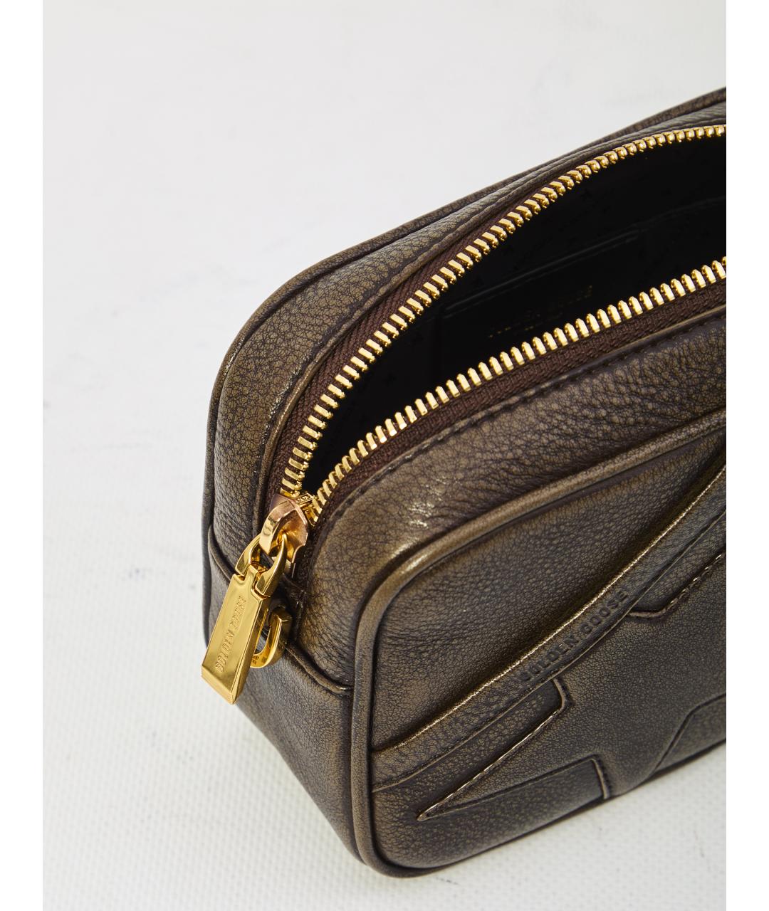 GOLDEN GOOSE DELUXE BRAND Коричневая кожаная сумка через плечо, фото 4