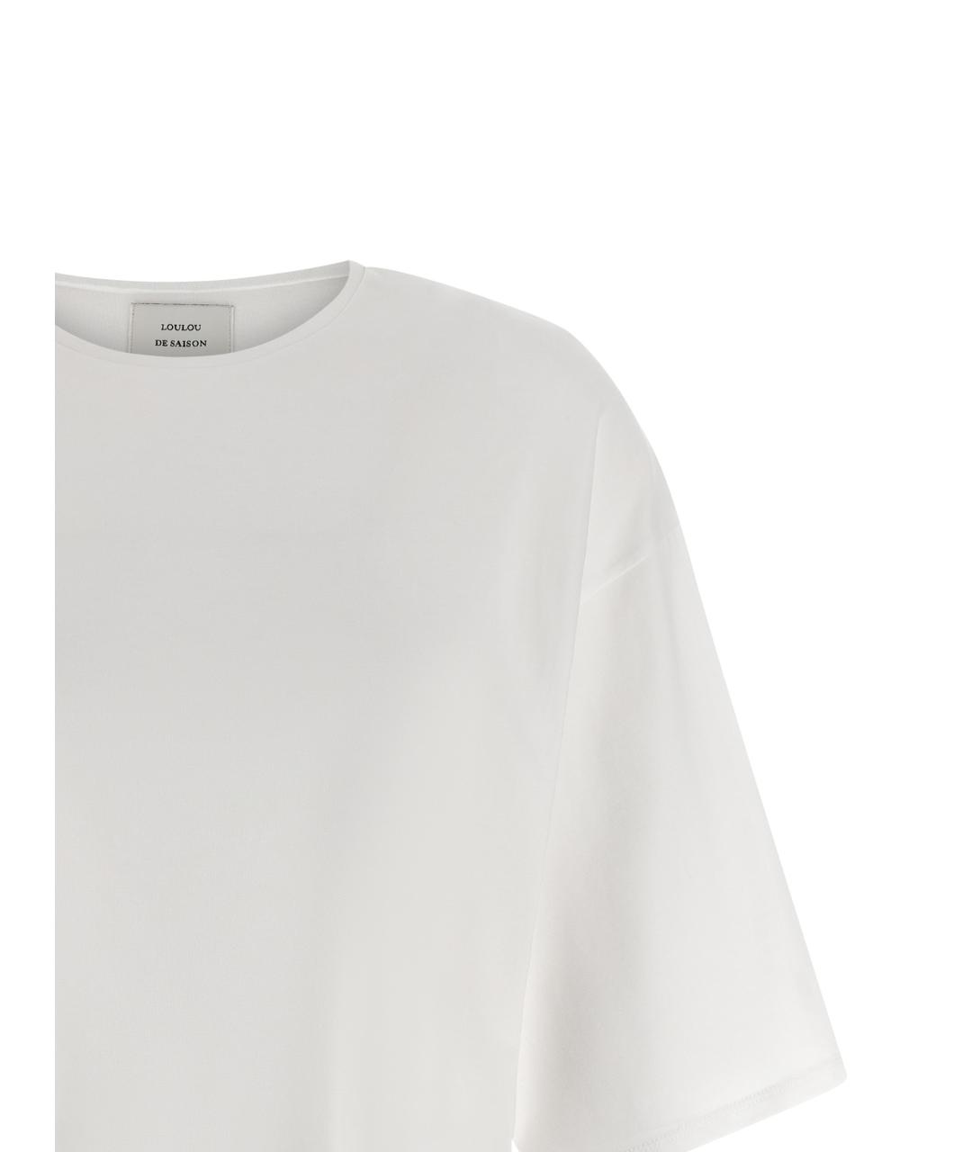 LOULOU STUDIO Белая хлопковая футболка, фото 3