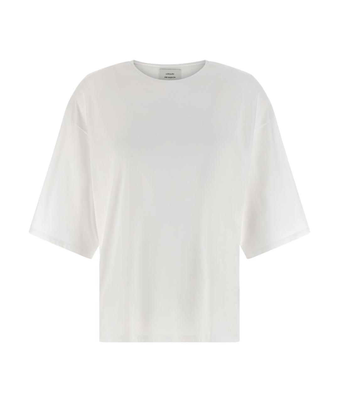 LOULOU STUDIO Белая хлопковая футболка, фото 1