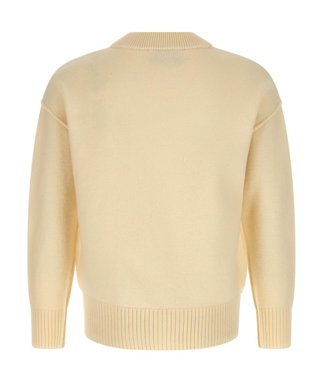 Ami Paris Бежевый шерстяной кардиган, фото 2