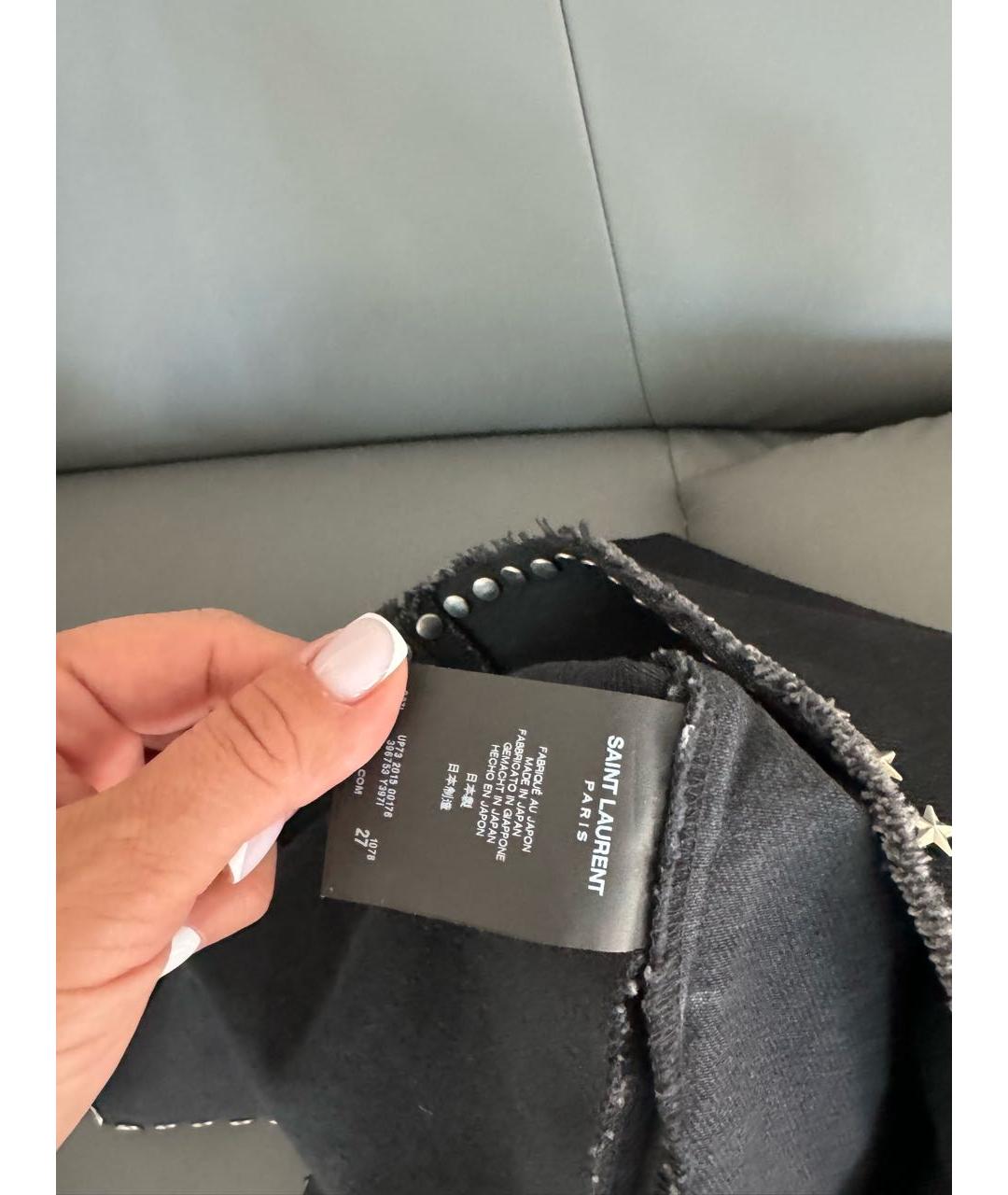 SAINT LAURENT Черная хлопковая юбка мини, фото 5