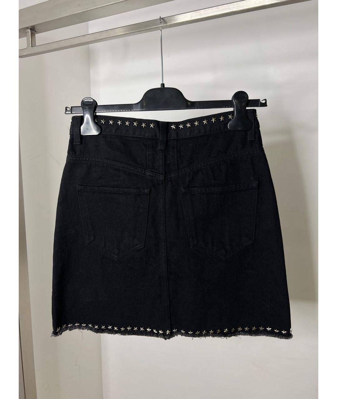 SAINT LAURENT Черная хлопковая юбка мини, фото 3
