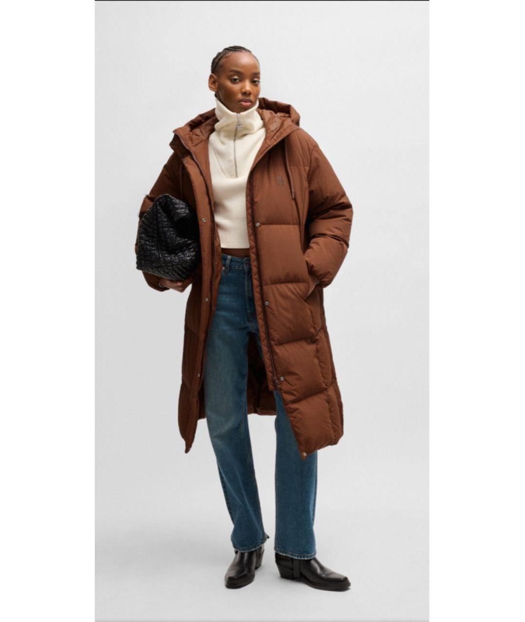 HUGO Коричневый полиамидовый пуховик, фото 2