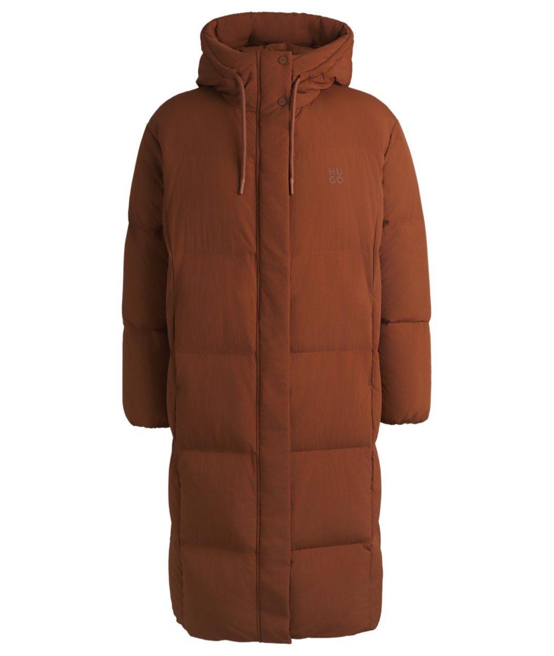 HUGO Коричневый полиамидовый пуховик, фото 1