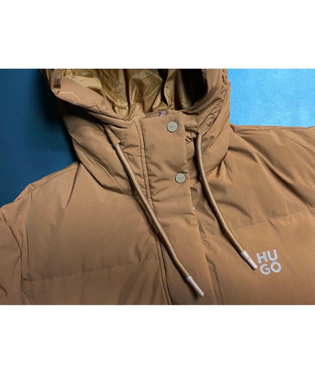 HUGO Коричневый полиамидовый пуховик, фото 3