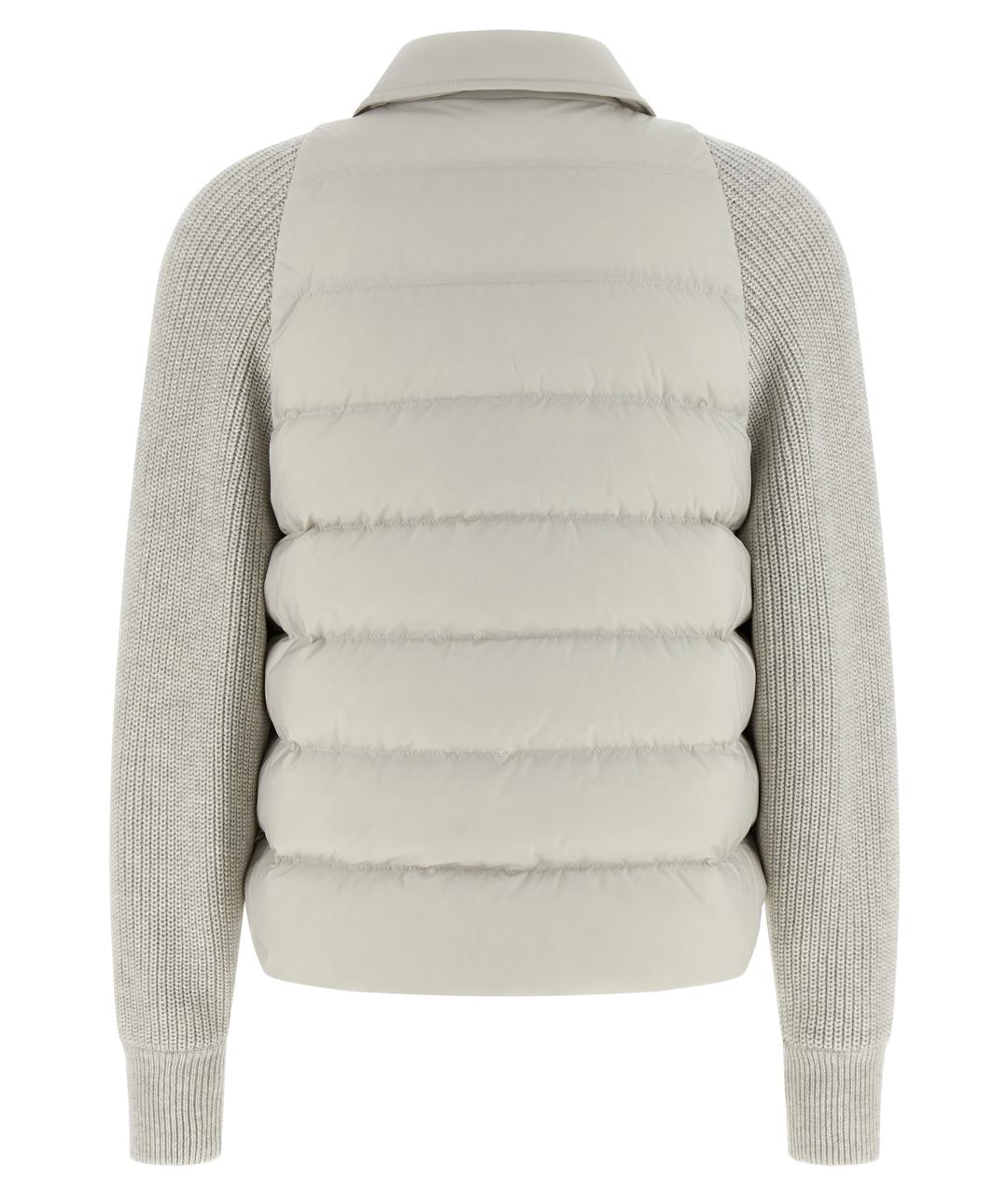 BRUNELLO CUCINELLI Серый полиэстеровый пуховик, фото 2