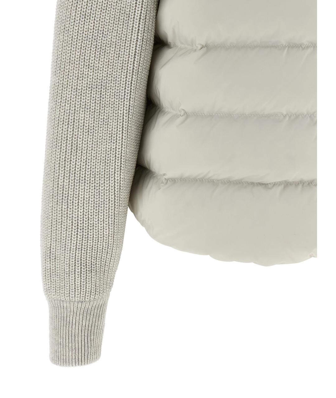 BRUNELLO CUCINELLI Серый полиэстеровый пуховик, фото 4