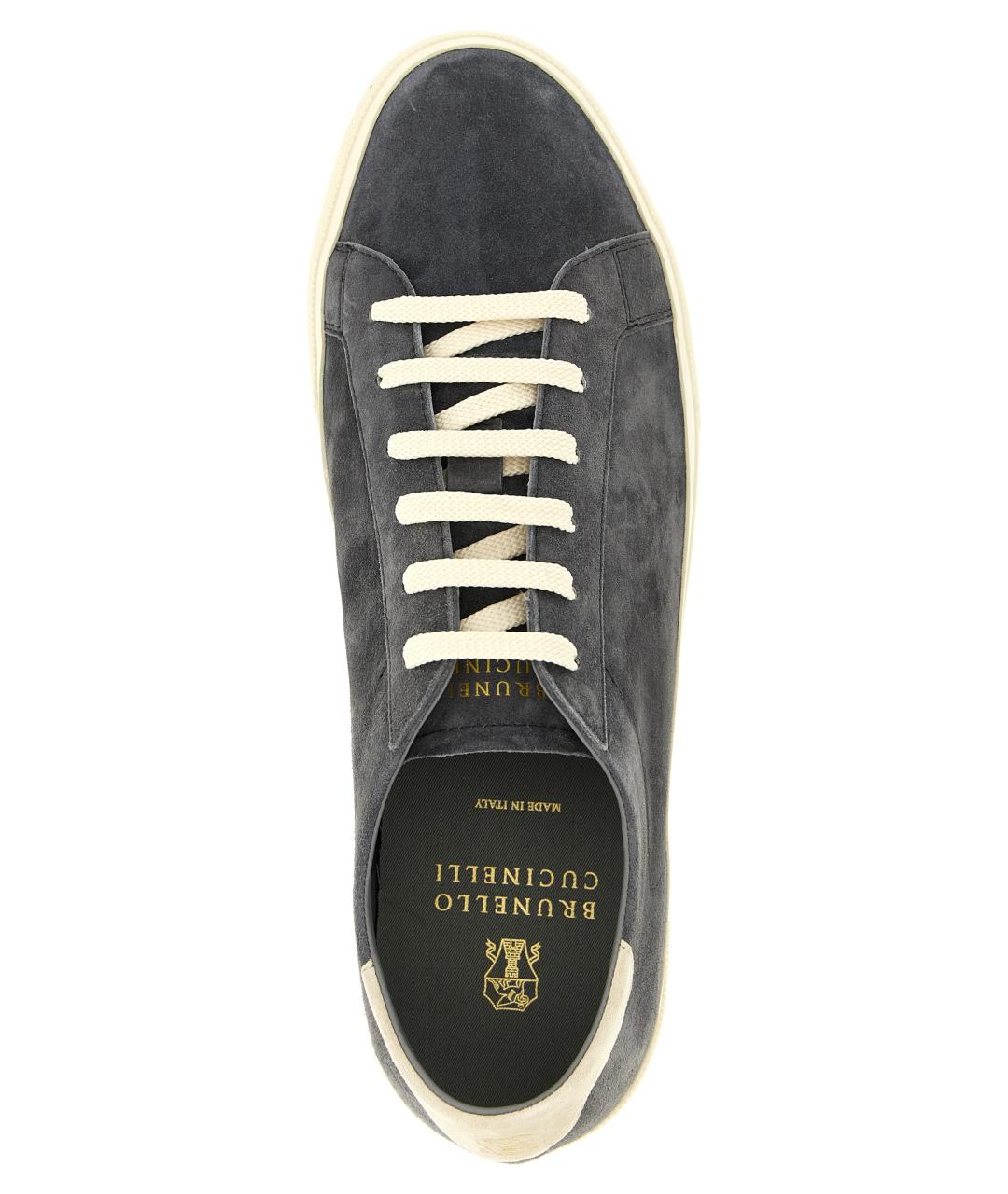 BRUNELLO CUCINELLI Серые замшевые низкие кроссовки / кеды, фото 4