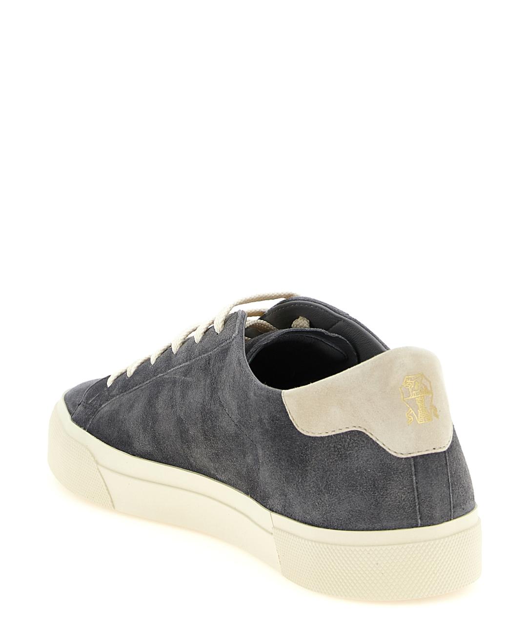 BRUNELLO CUCINELLI Серые замшевые низкие кроссовки / кеды, фото 3