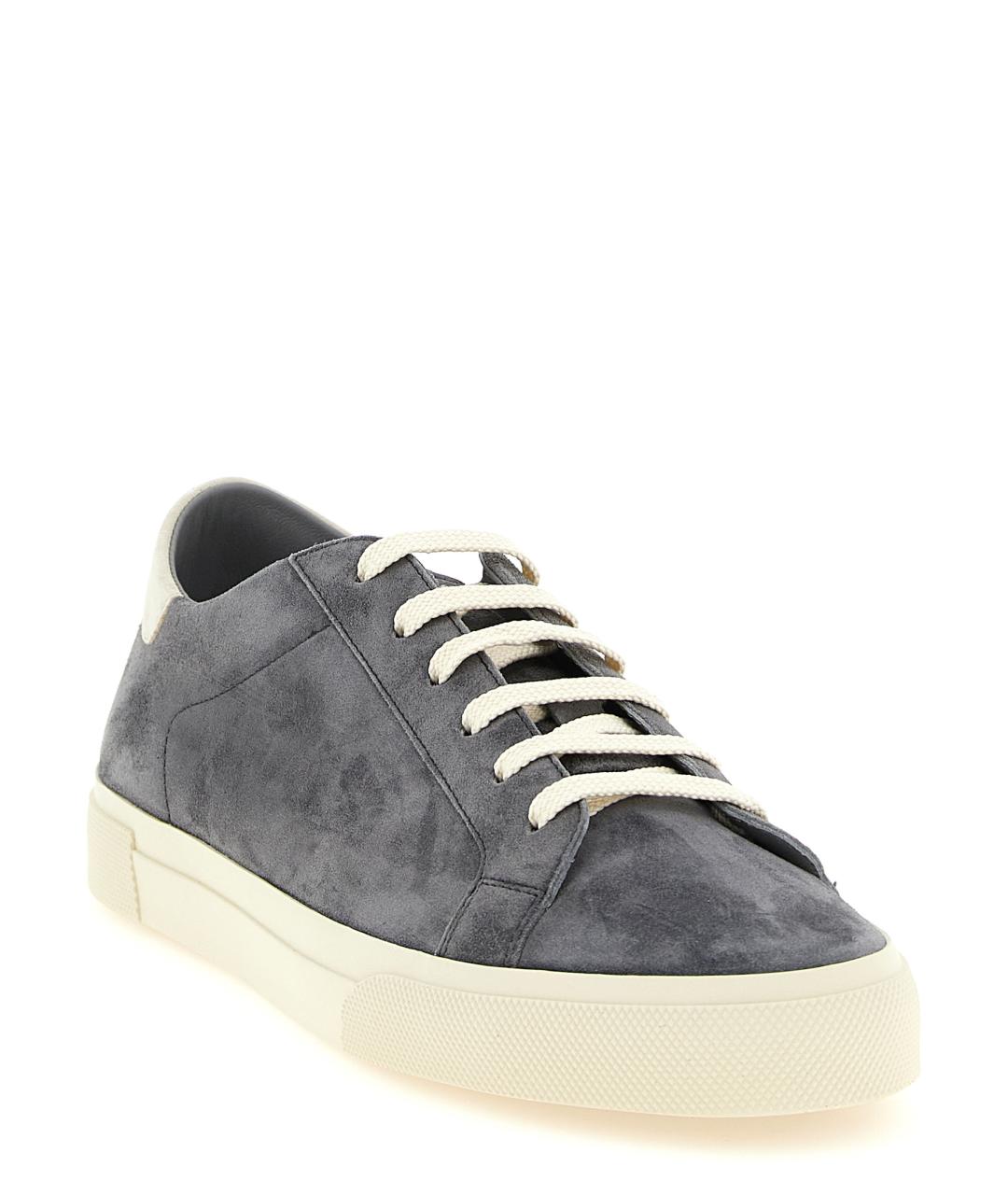 BRUNELLO CUCINELLI Серые замшевые низкие кроссовки / кеды, фото 2