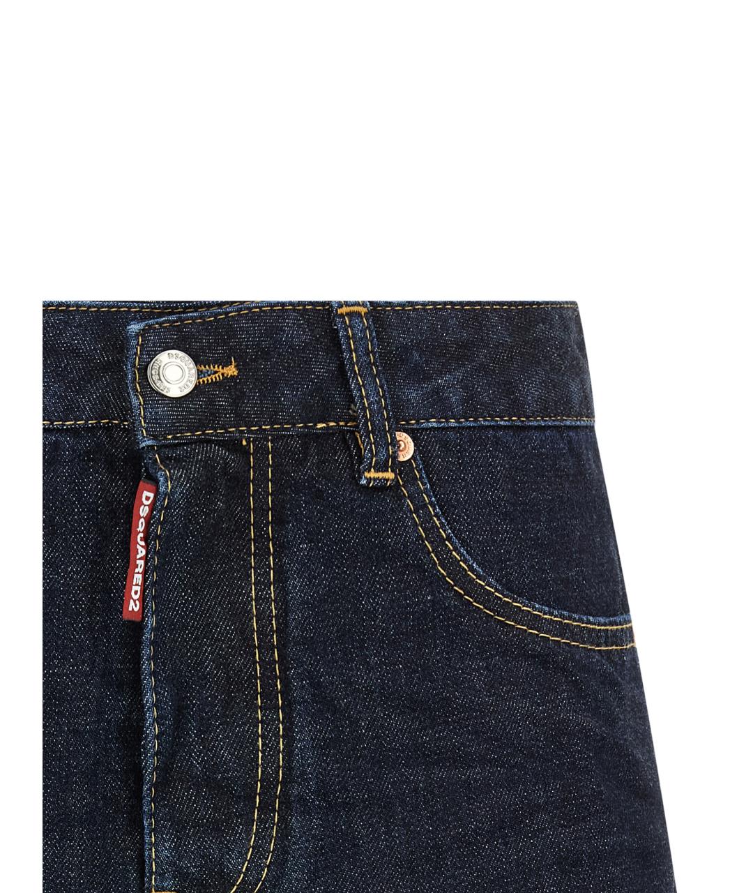 DSQUARED2 Темно-синяя хлопковая юбка мини, фото 3