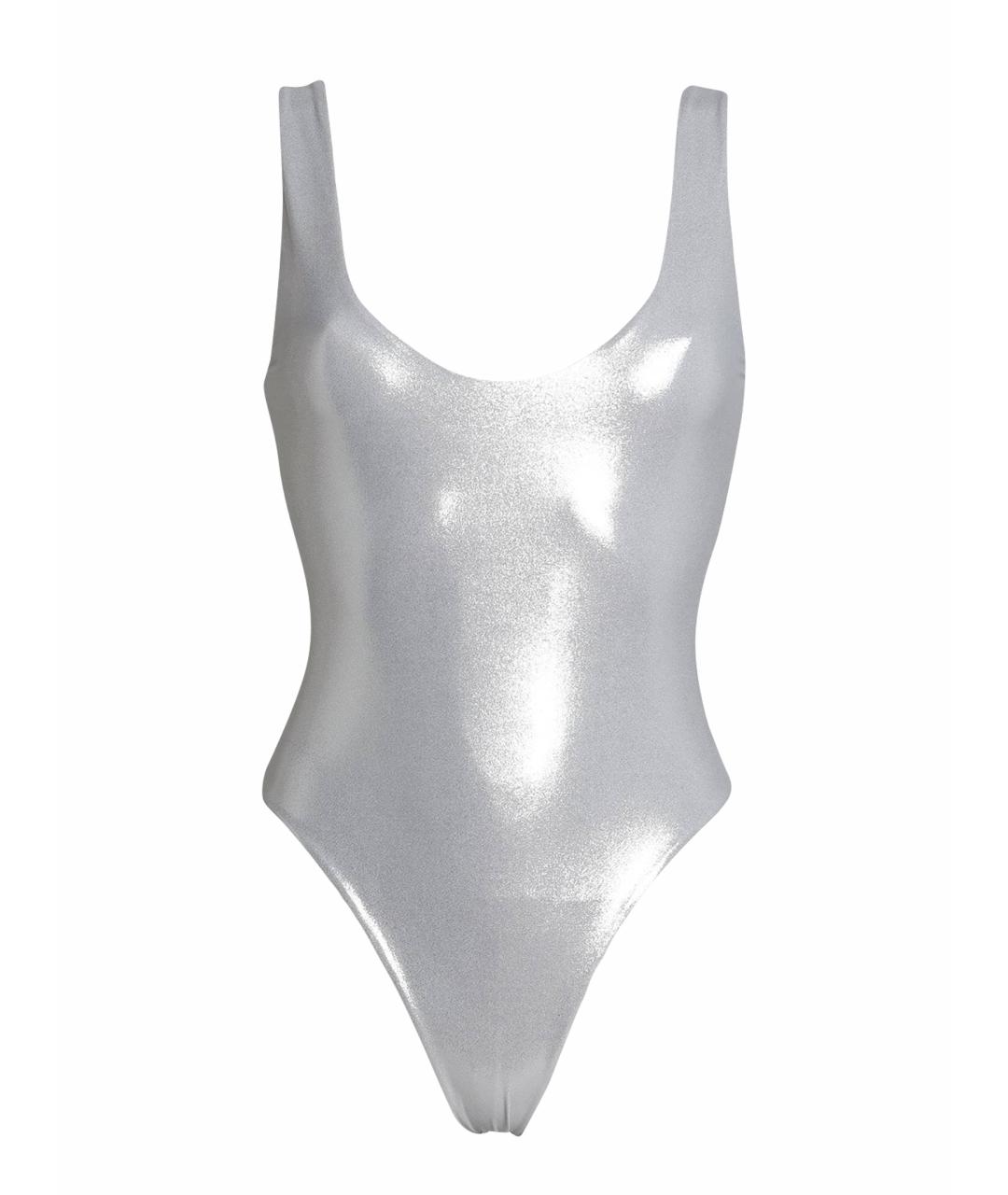 SAINT LAURENT Серебряное полиамидовое боди, фото 1