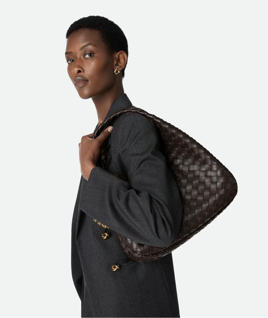 BOTTEGA VENETA Коричневая кожаная сумка через плечо, фото 2