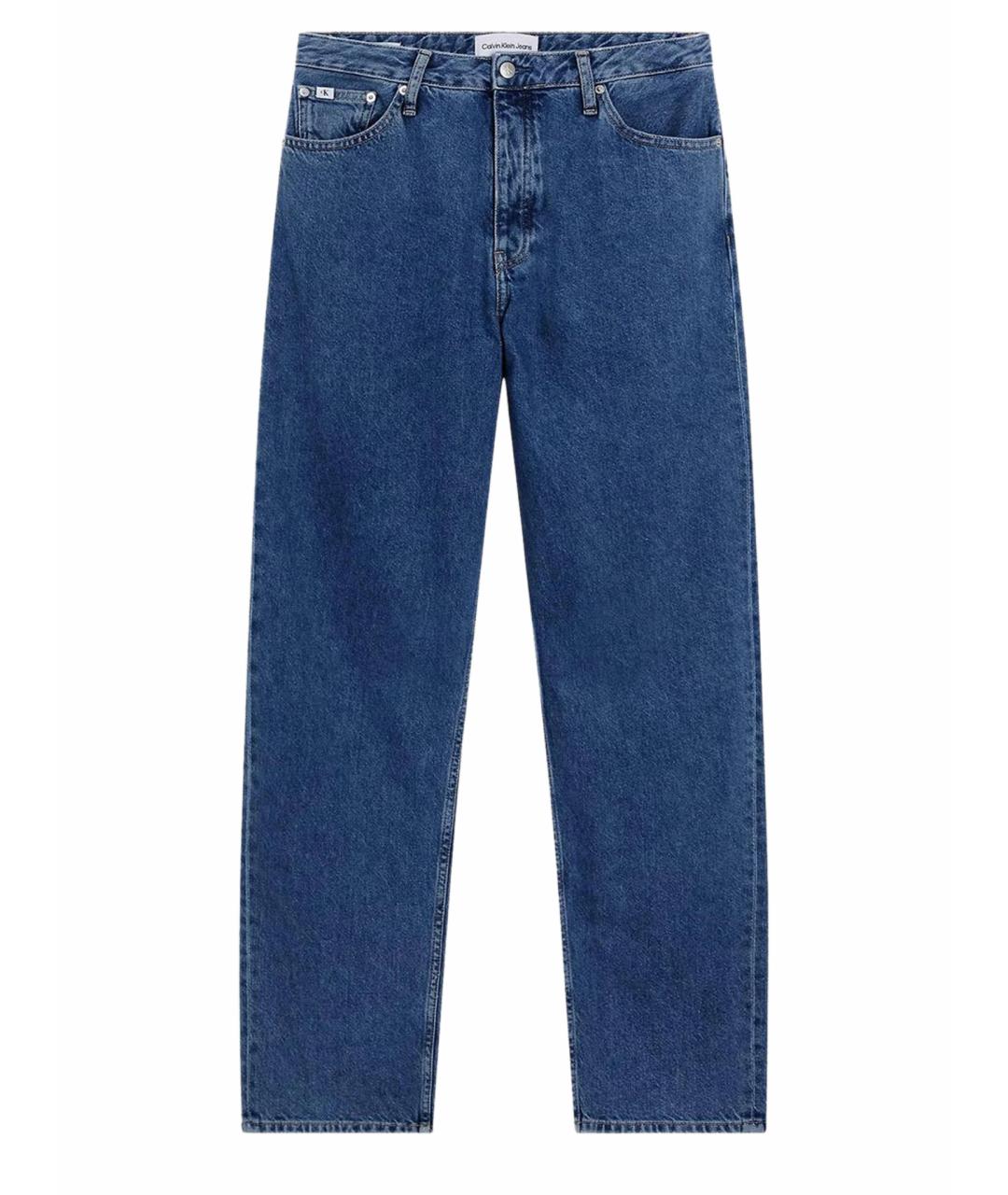 CALVIN KLEIN Синие хлопко-эластановые джинсы слим, фото 1