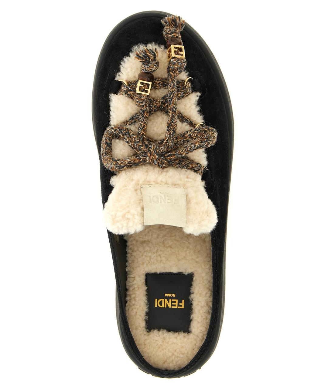 FENDI Черные замшевые сабо, фото 4