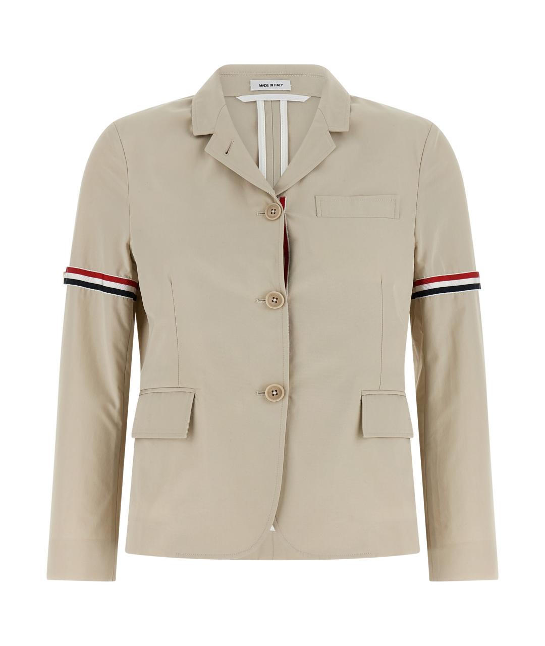 THOM BROWNE Бежевый хлопковый жакет/пиджак, фото 1