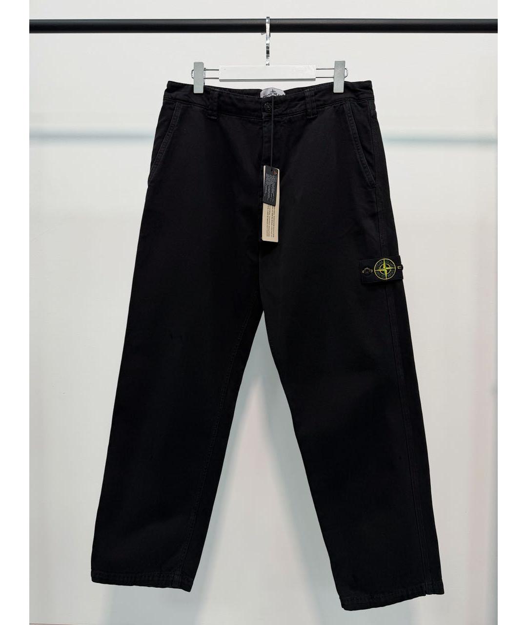 STONE ISLAND Черные хлопковые повседневные брюки, фото 5