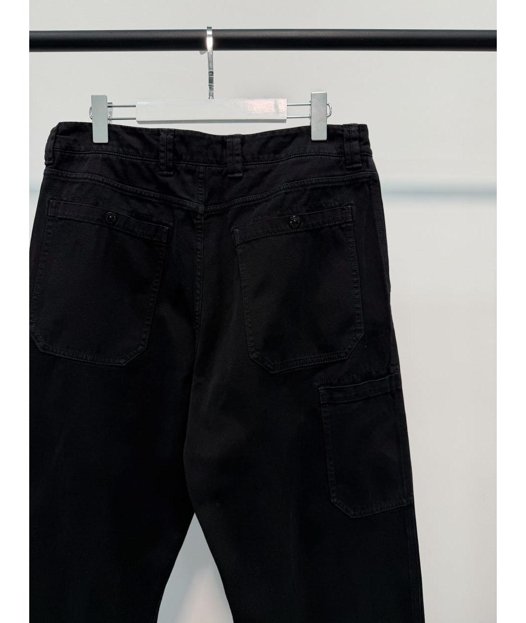 STONE ISLAND Черные хлопковые повседневные брюки, фото 4