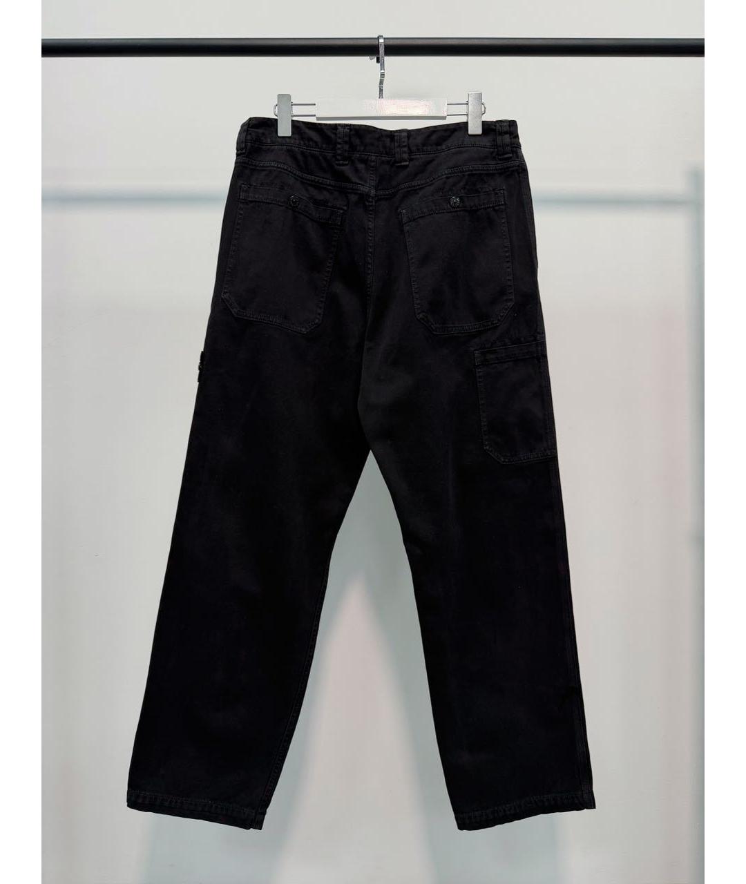 STONE ISLAND Черные хлопковые повседневные брюки, фото 3