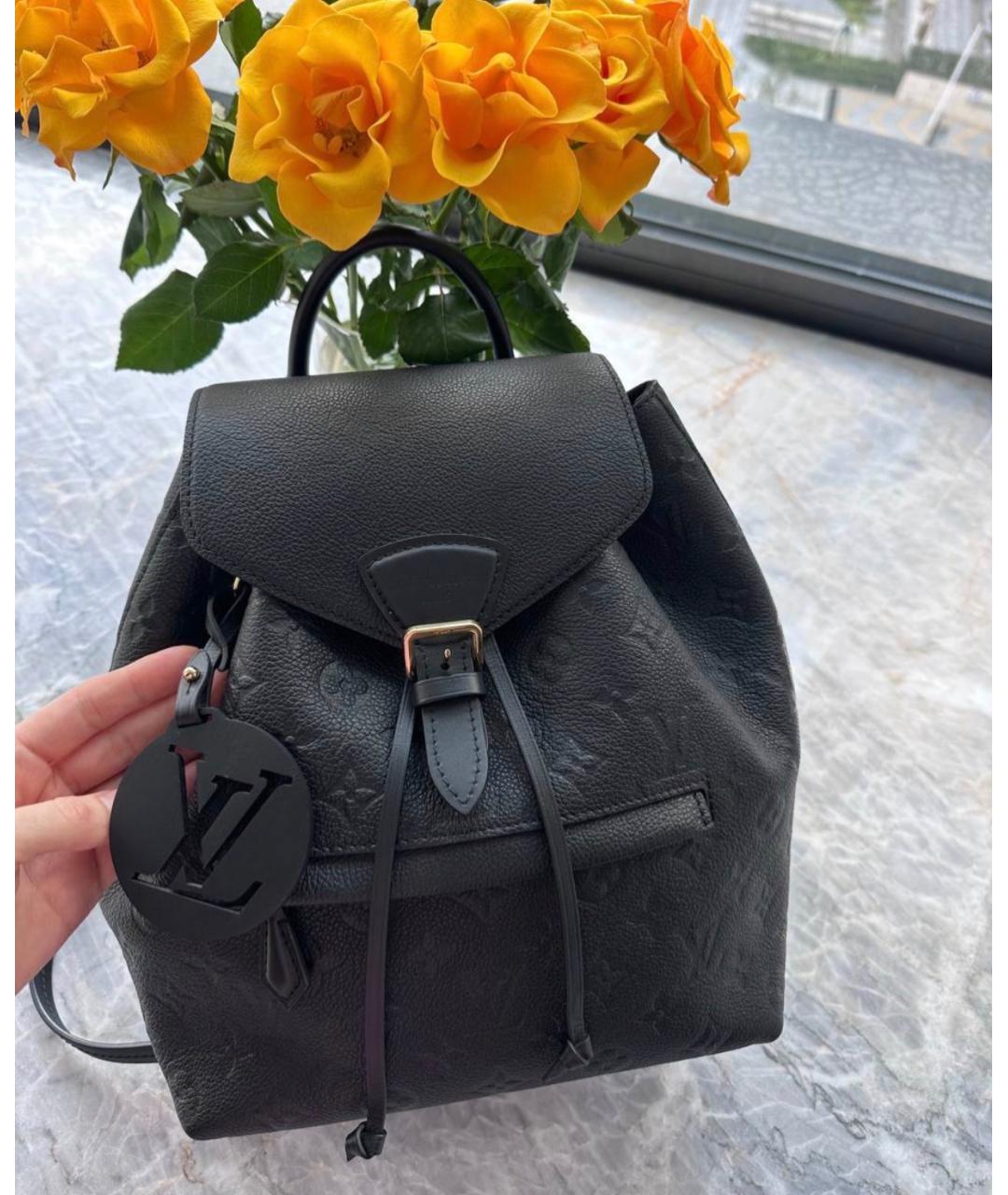 LOUIS VUITTON Черный кожаный рюкзак, фото 10