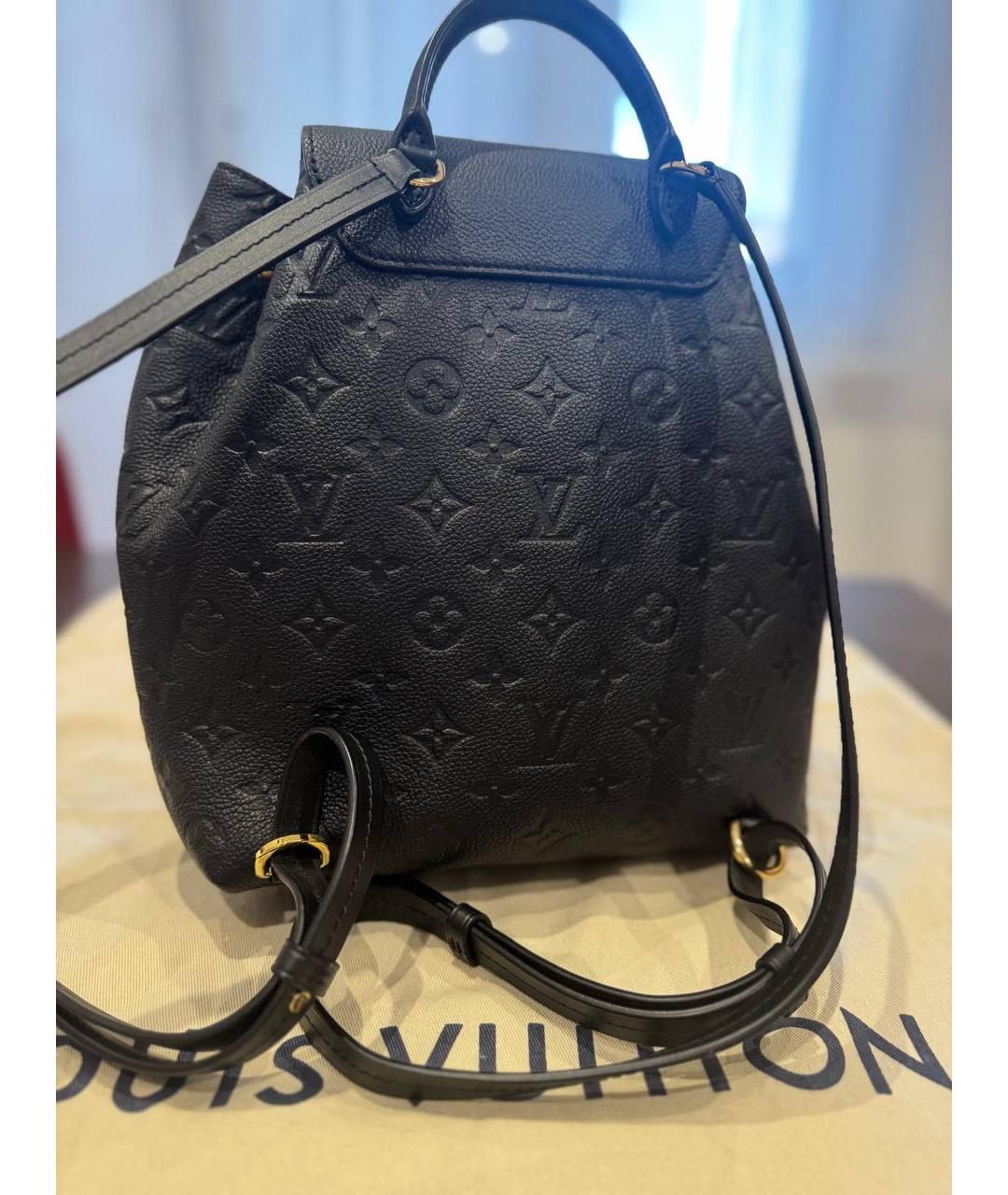 LOUIS VUITTON Черный кожаный рюкзак, фото 3