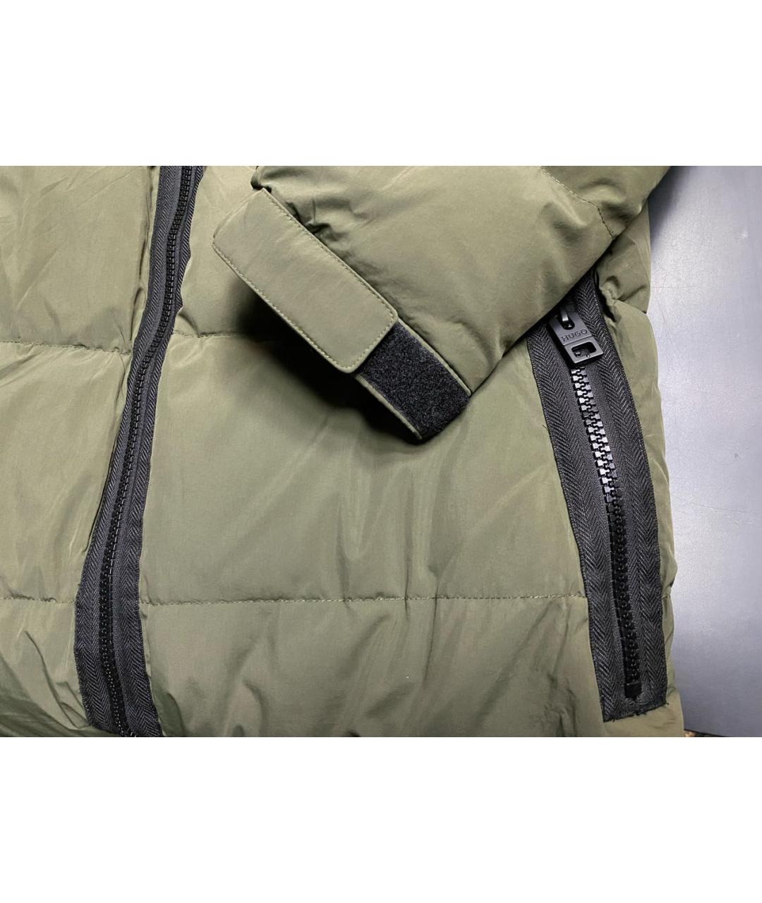 HUGO Хаки полиамидовый пуховик, фото 6