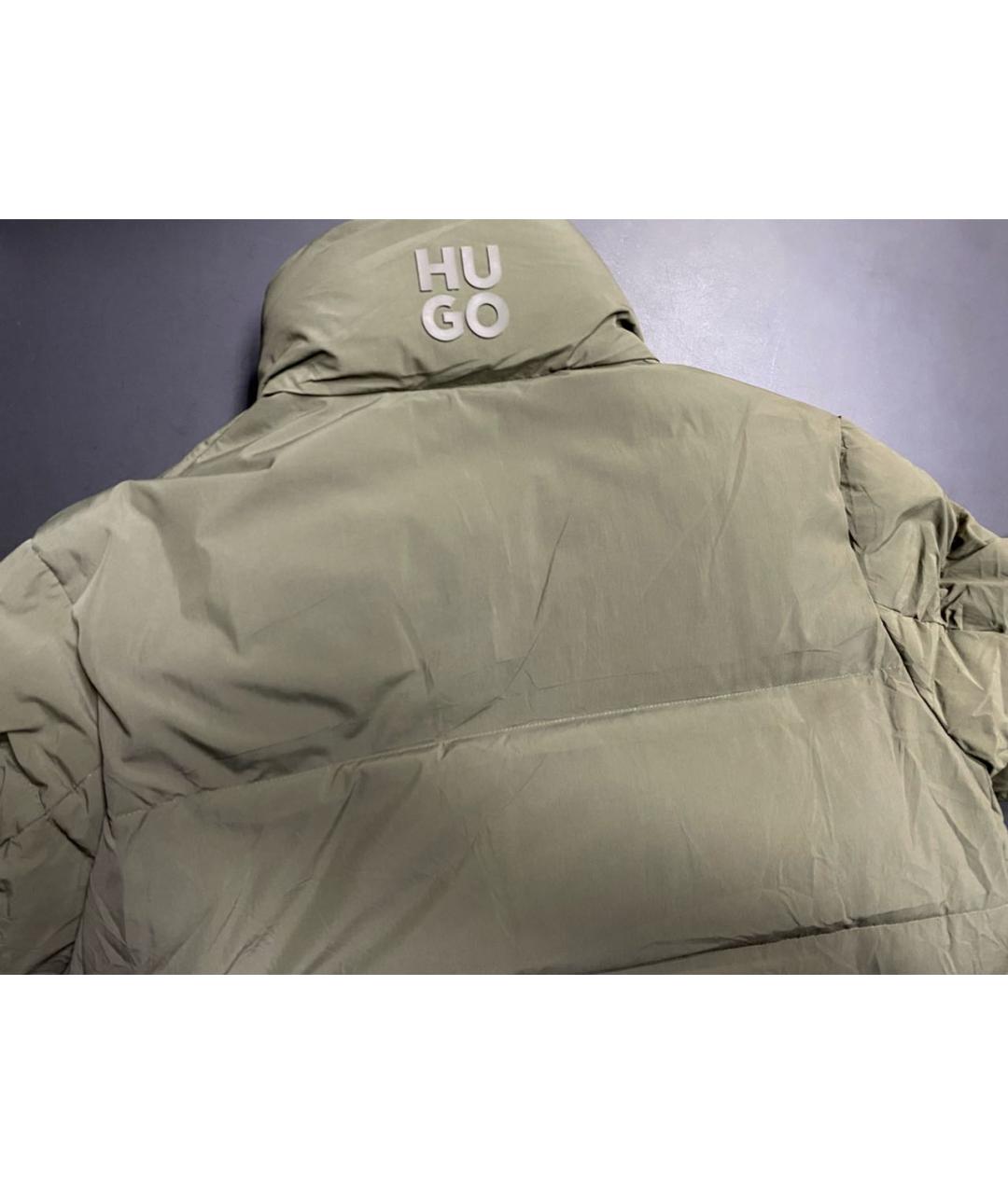 HUGO Хаки полиамидовый пуховик, фото 7