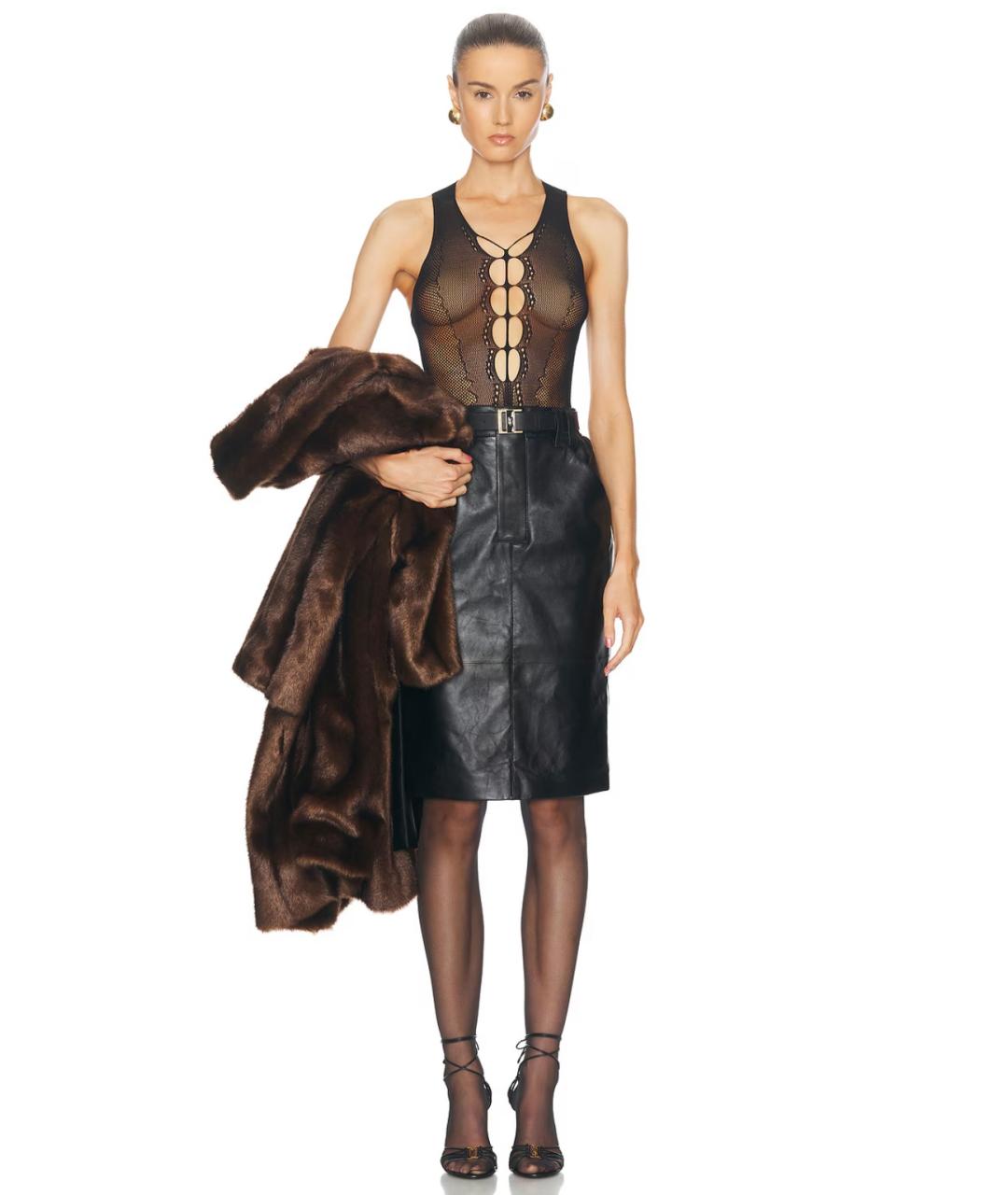 SAINT LAURENT Черное вискозное боди, фото 6