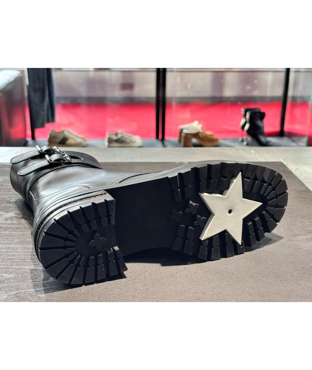 CHRISTIAN DIOR Черные кожаные ботинки, фото 4