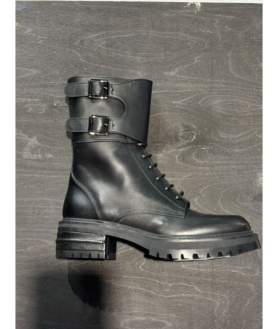 CHRISTIAN DIOR Черные кожаные ботинки, фото 5
