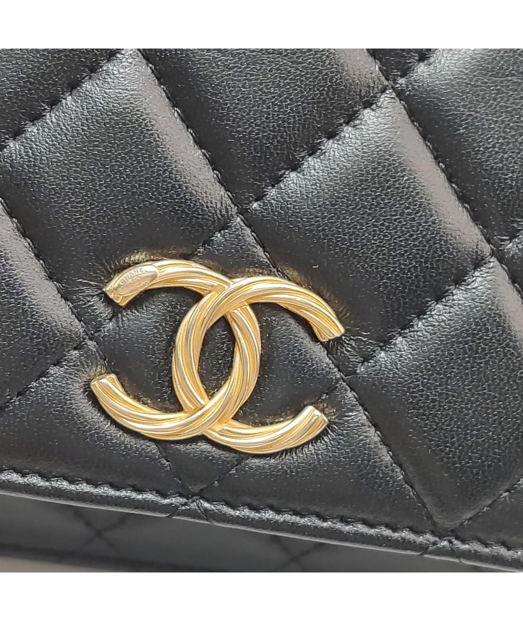 CHANEL Черная кожаная сумка через плечо, фото 8