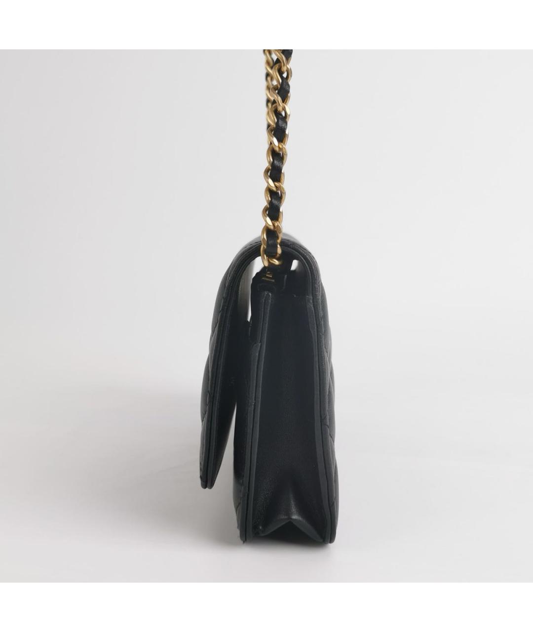 CHANEL Черная кожаная сумка через плечо, фото 2