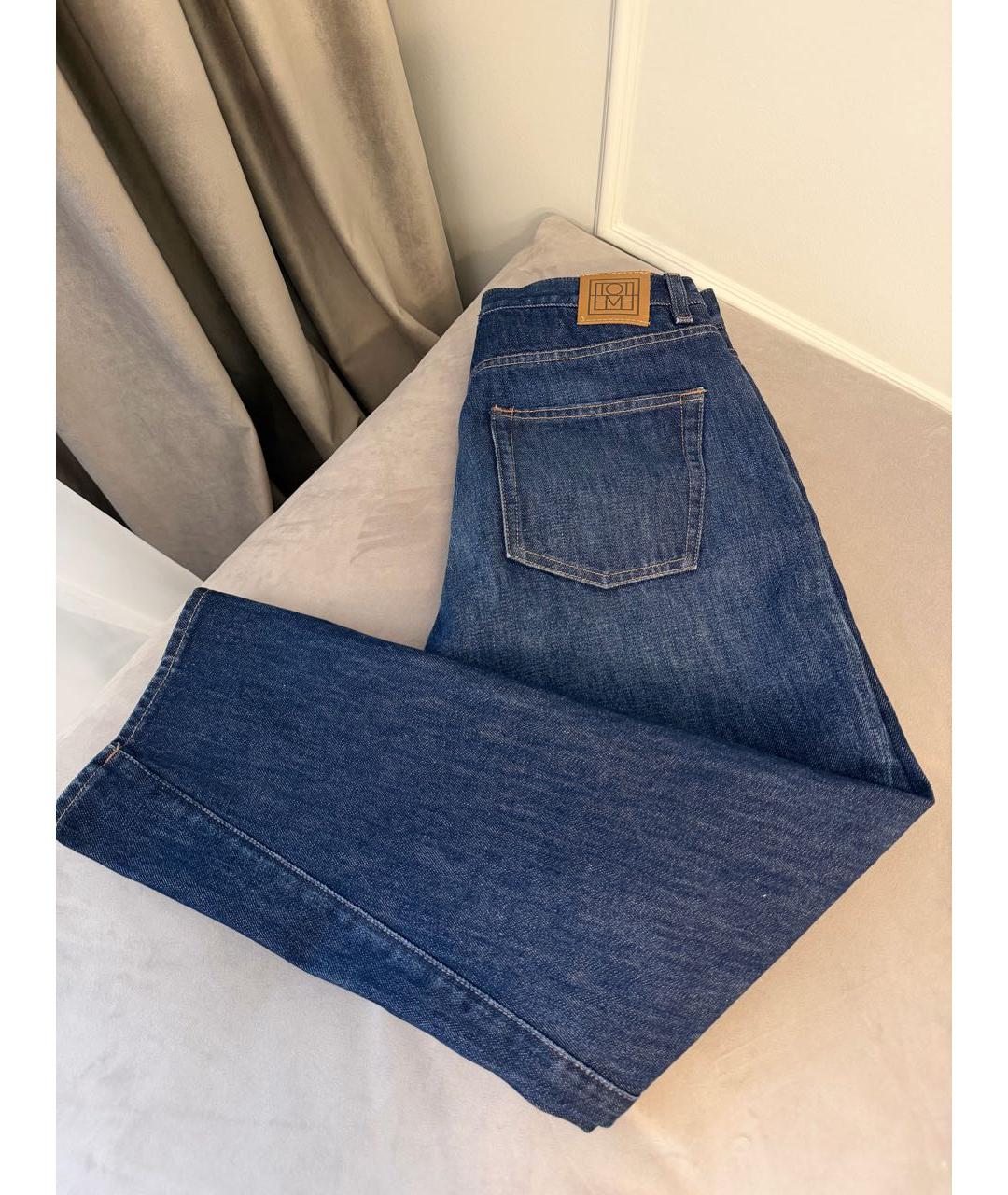 TOTEME Темно-синие хлопковые прямые джинсы, фото 3