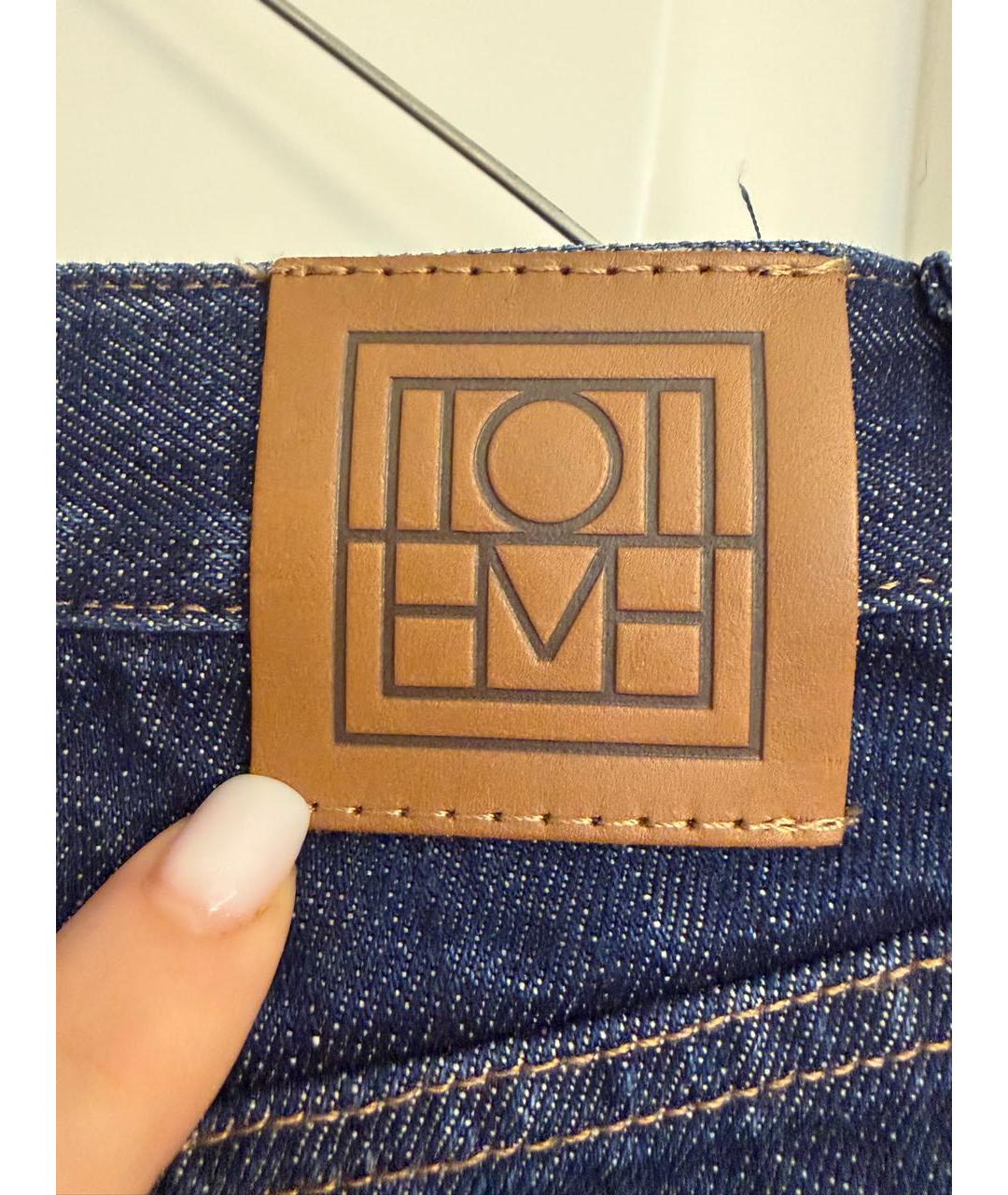 TOTEME Темно-синие хлопковые прямые джинсы, фото 5