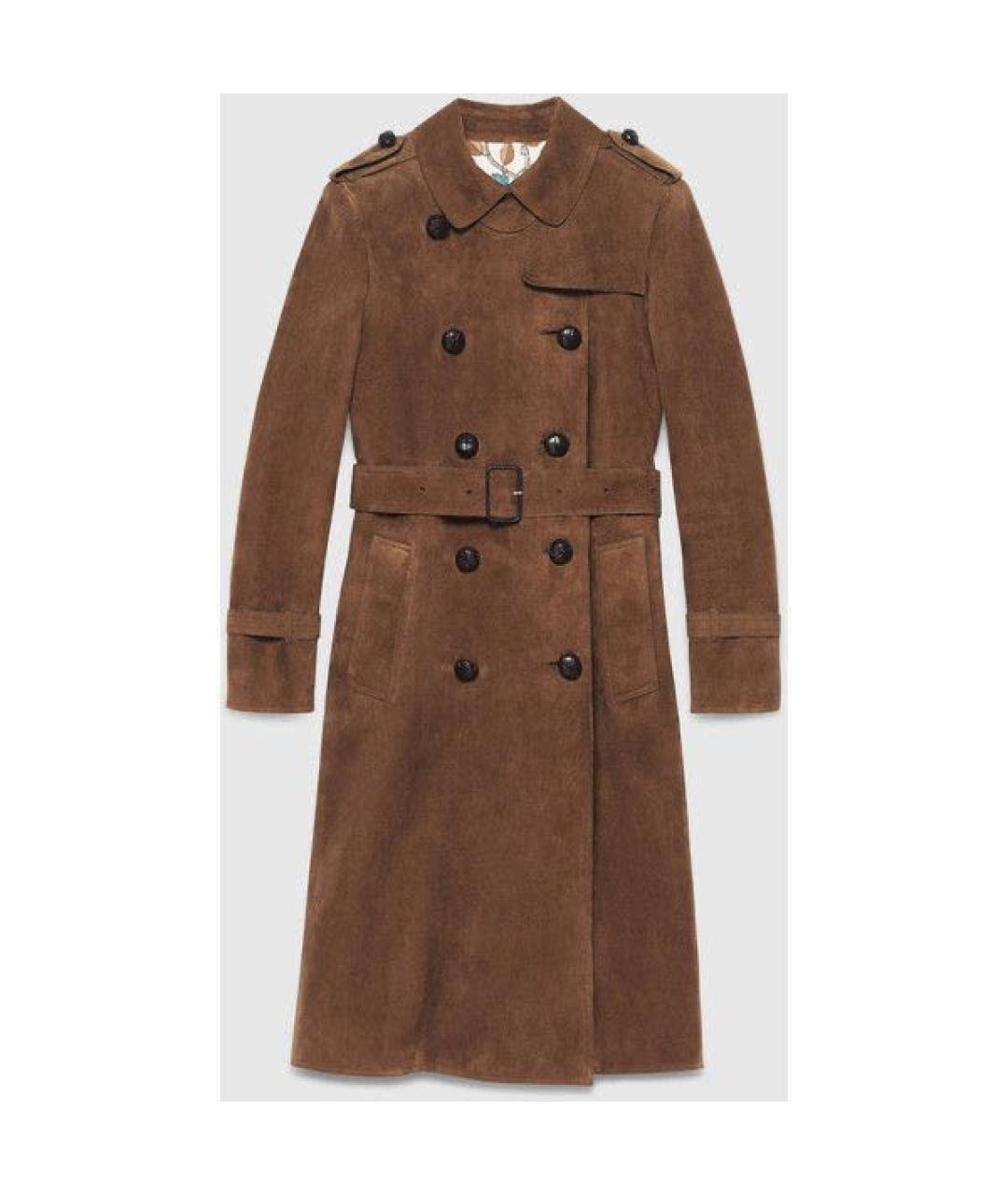 GUCCI Коричневый замшевый тренч/плащ, фото 7