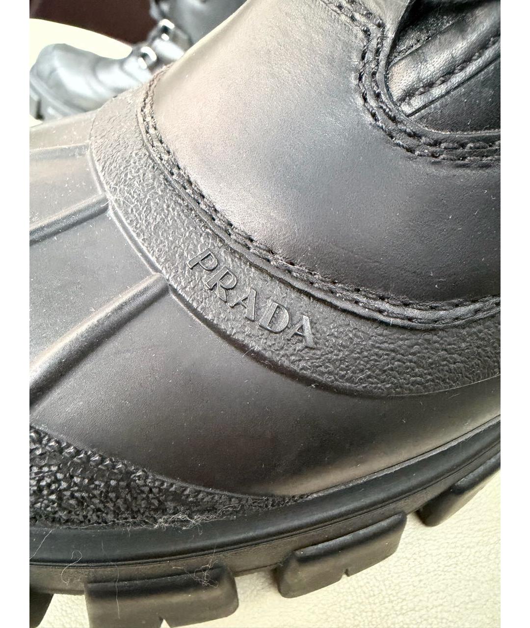 PRADA Черные кожаные ботинки, фото 3
