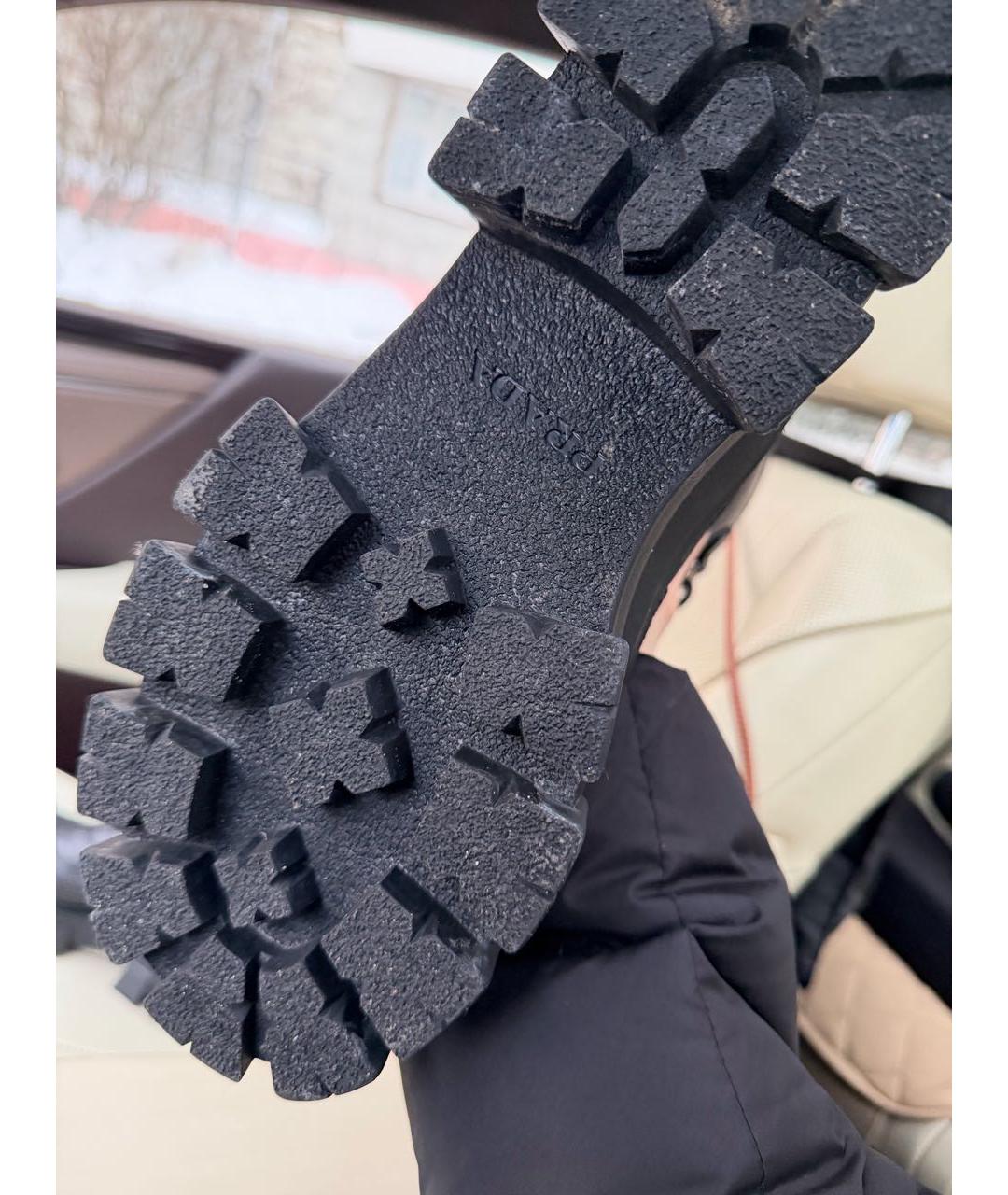 PRADA Черные кожаные ботинки, фото 5