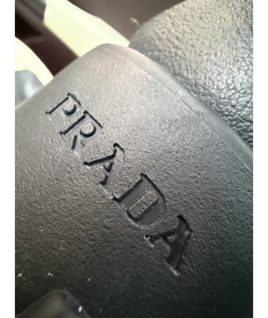 PRADA Черные кожаные ботинки, фото 4