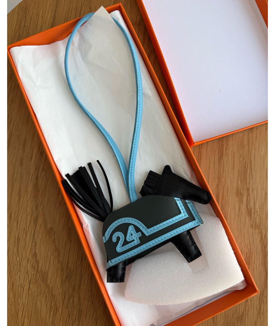 HERMES Черный брелок, фото 2