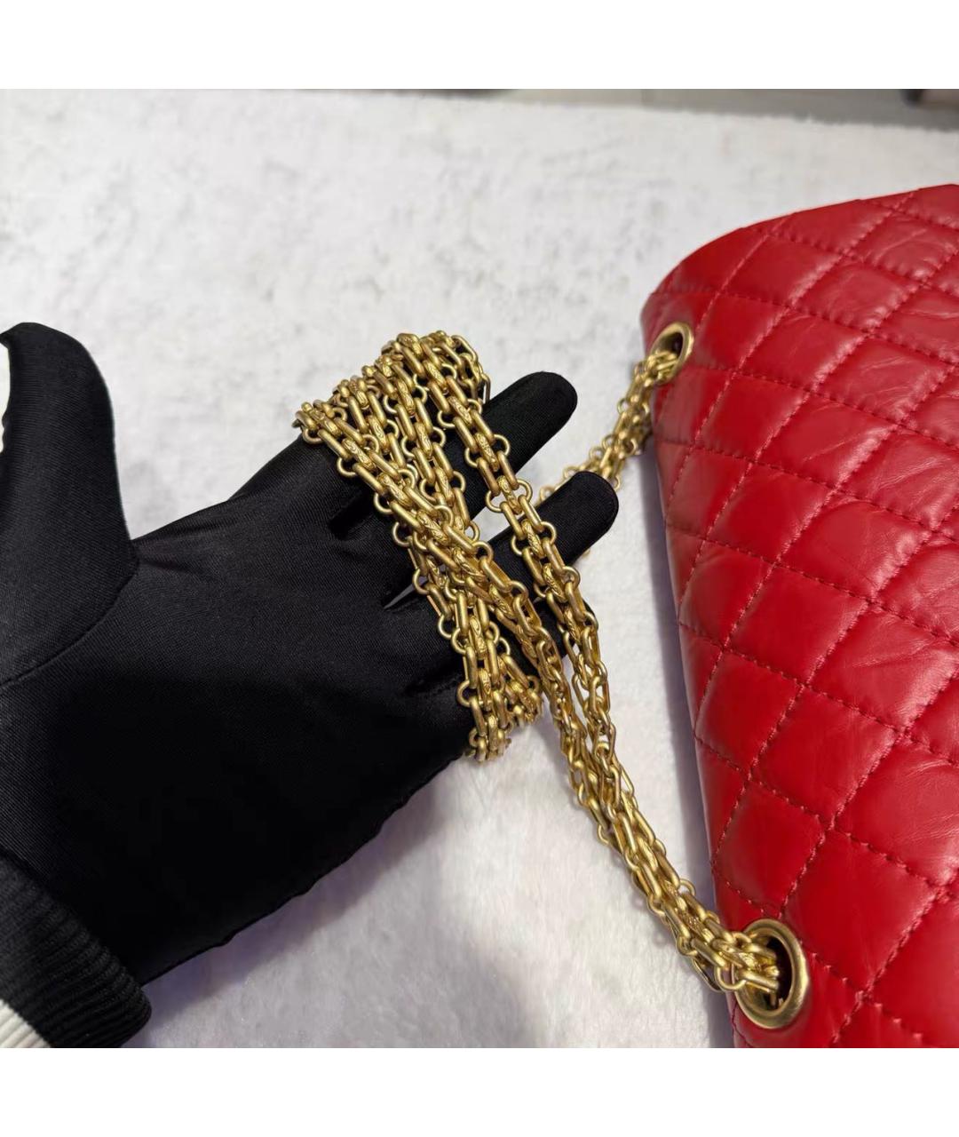 CHANEL Красная кожаная сумка через плечо, фото 6