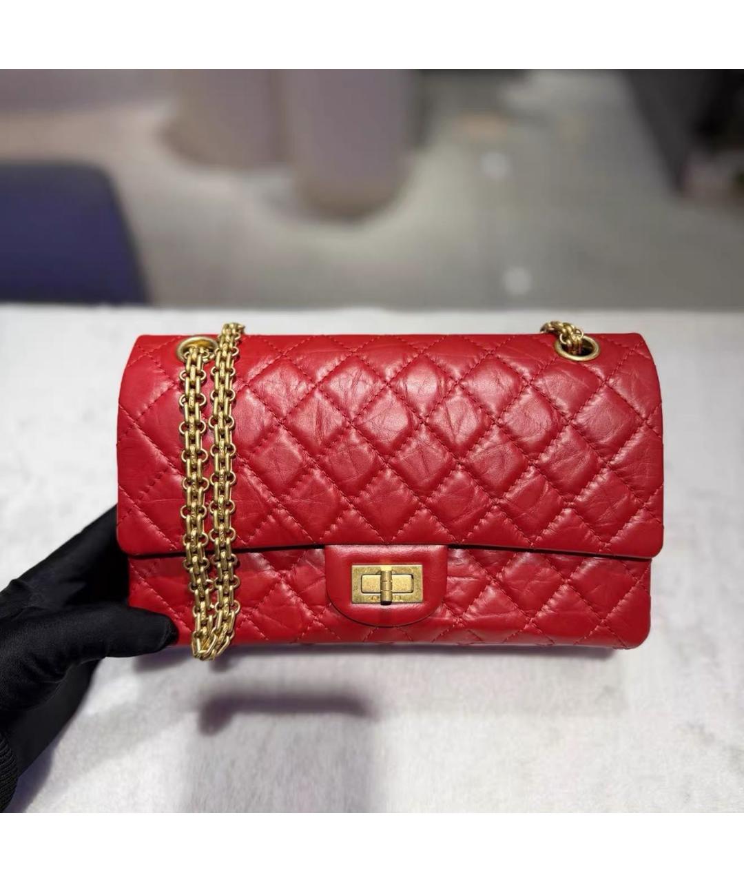 CHANEL Красная кожаная сумка через плечо, фото 8
