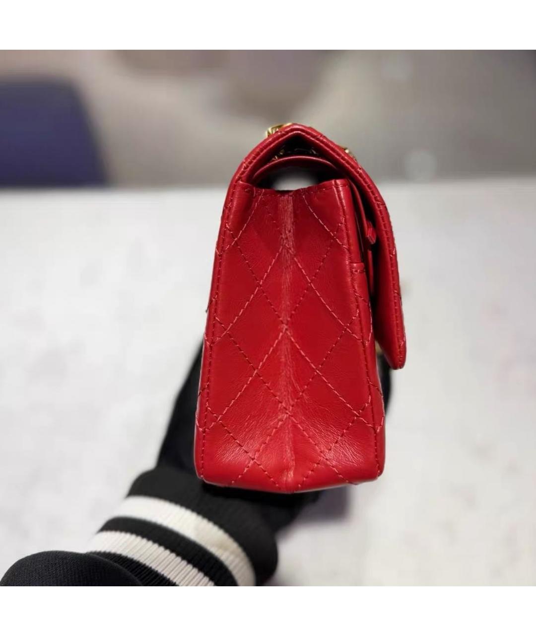 CHANEL Красная кожаная сумка через плечо, фото 4