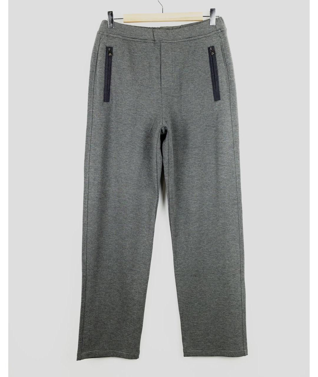 CORNELIANI Серые вискозные повседневные брюки, фото 4