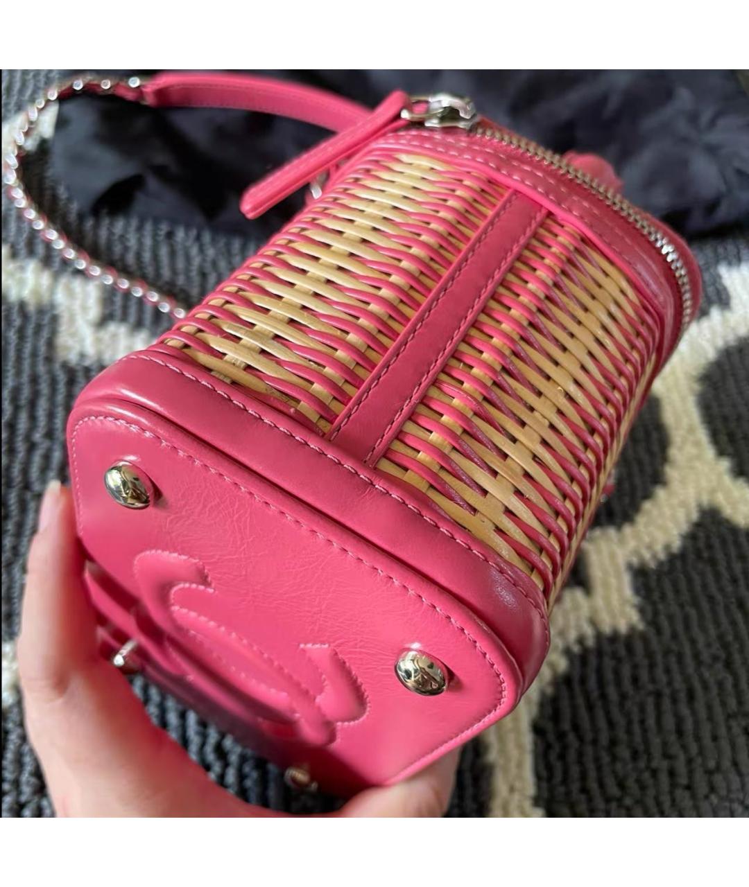 CHANEL Розовая пелетеная сумка с короткими ручками, фото 3