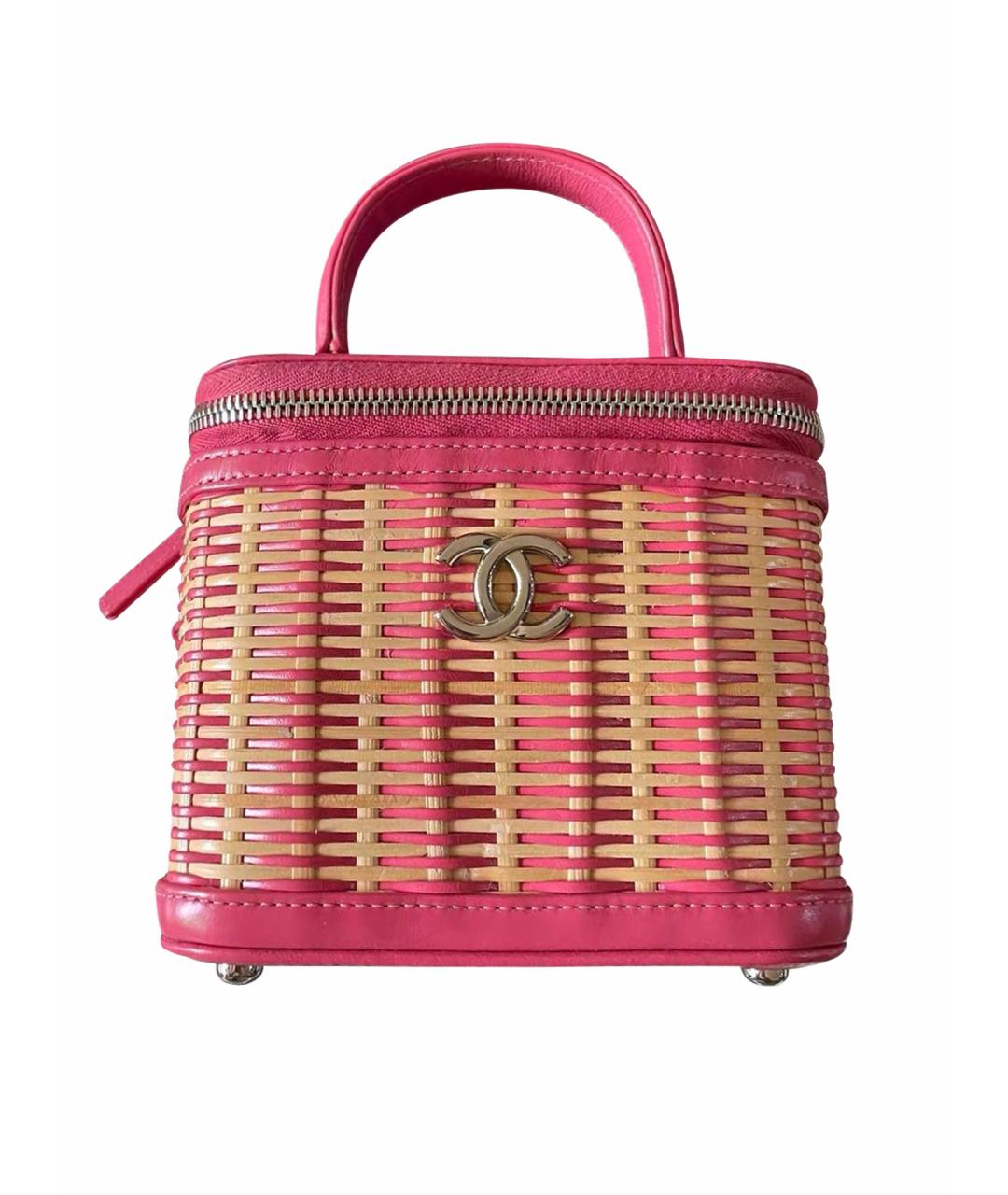 CHANEL Розовая пелетеная сумка с короткими ручками, фото 1