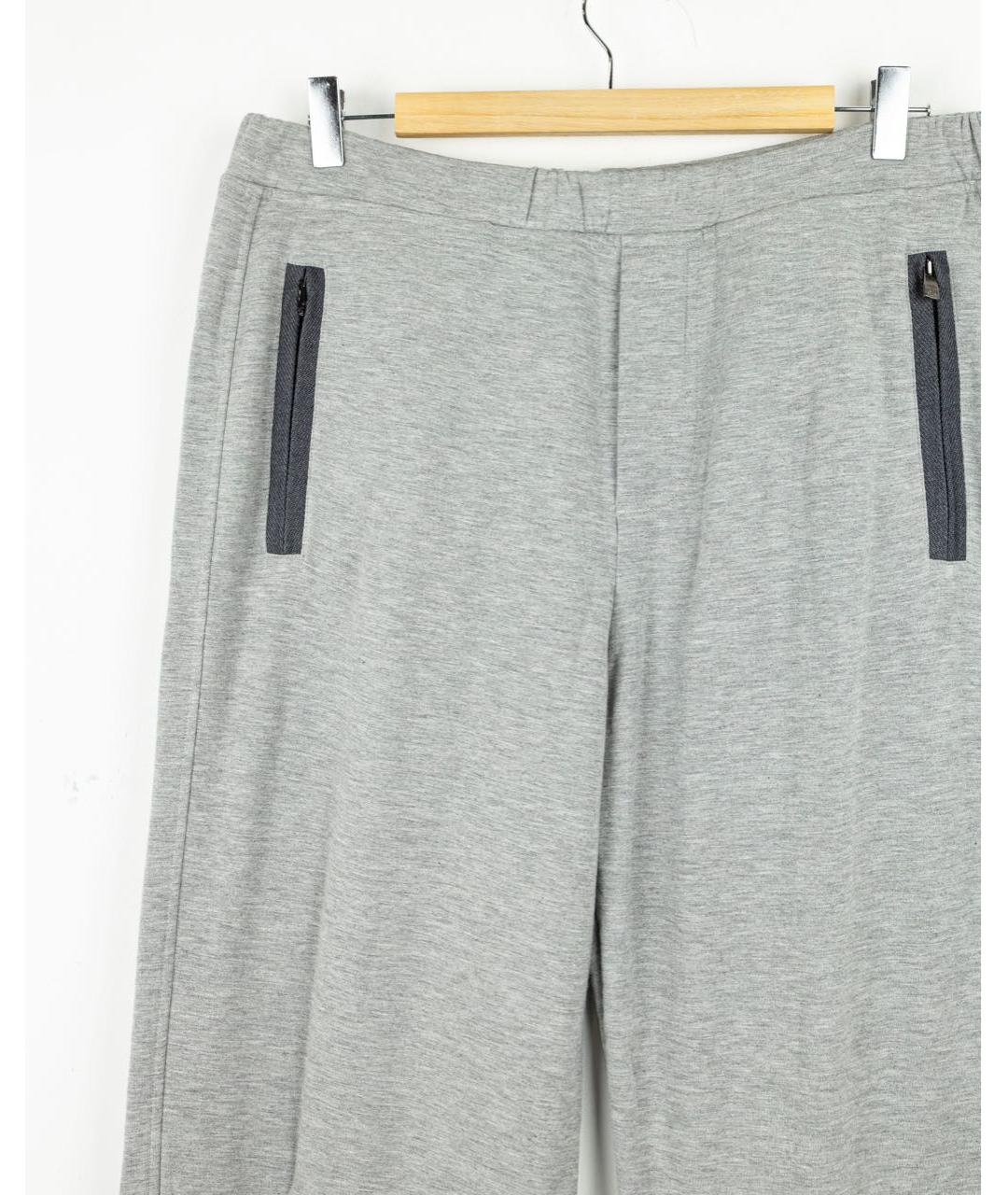 CORNELIANI Серые вискозные повседневные брюки, фото 3