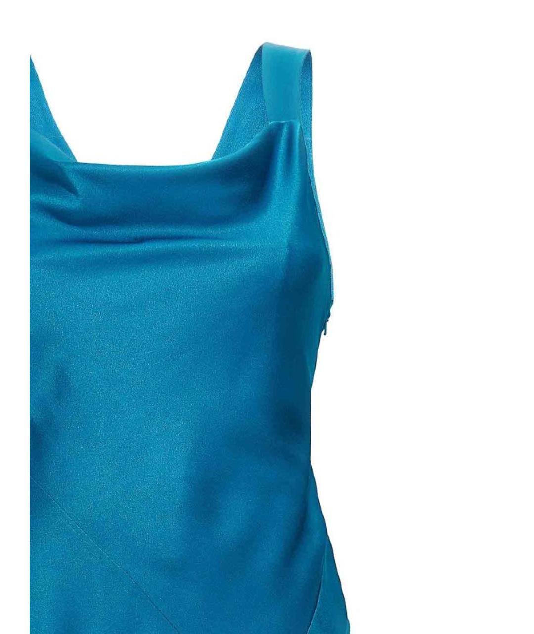 ALBERTA FERRETTI Синее ацетатное коктейльное платье, фото 3