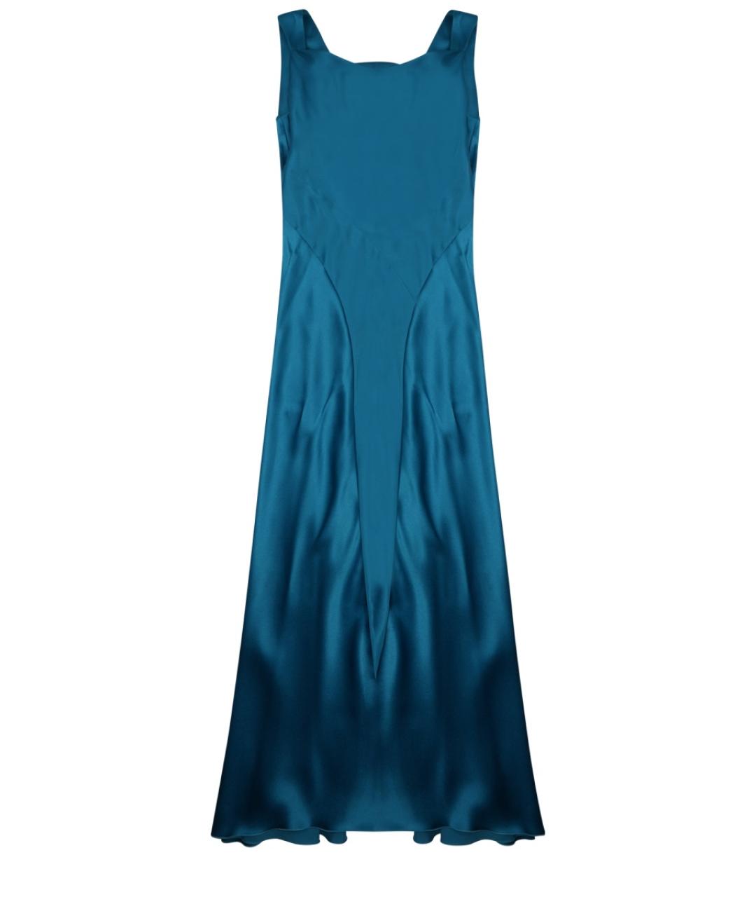 ALBERTA FERRETTI Синее ацетатное коктейльное платье, фото 1